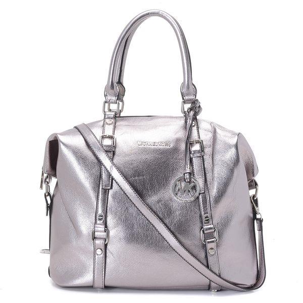 michael kors bedford medium satchel gunmetal sølv Prisen Lav uxk3o